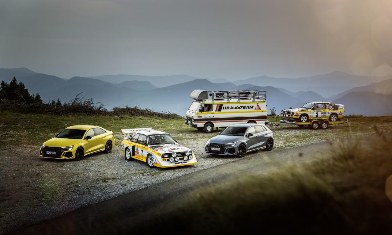 Audi Fünfzylinder Audi RS3, Audi quattro A2, Audi Sport quattro S1 E2