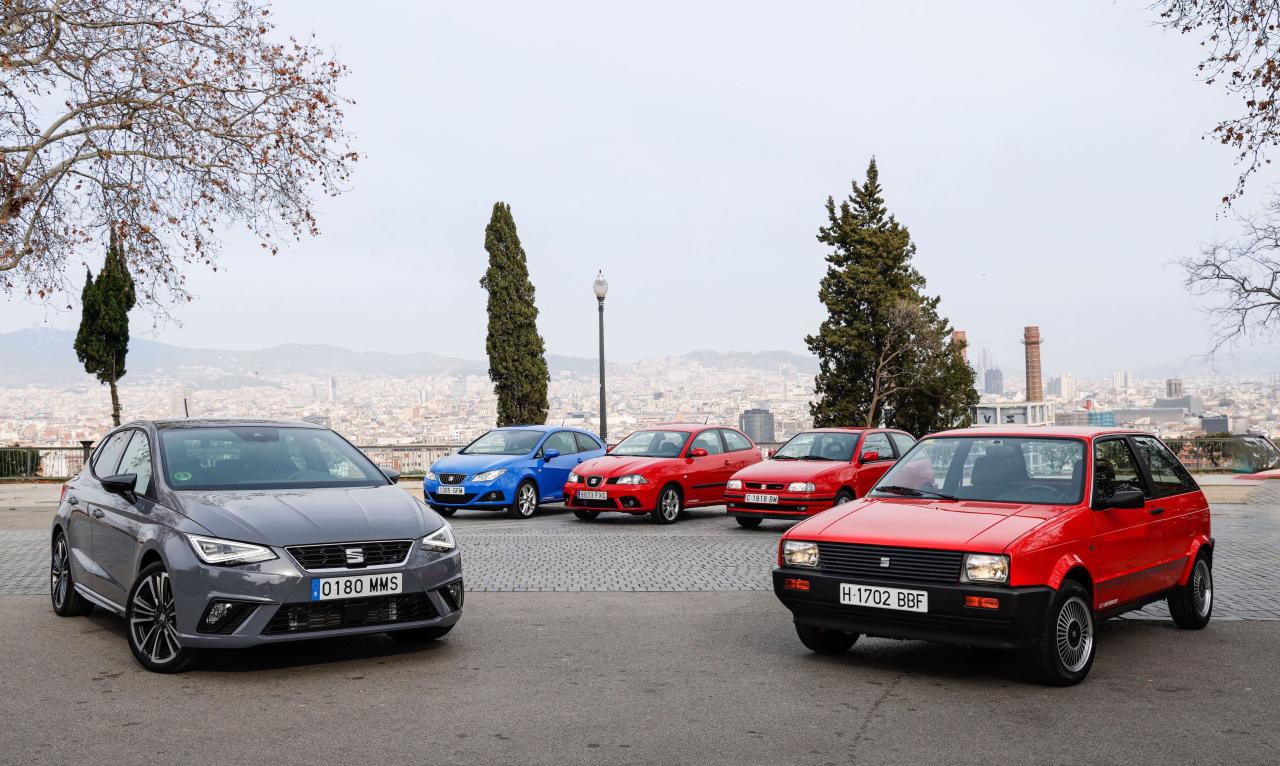 Seat Ibiza alle fünf Generationen
