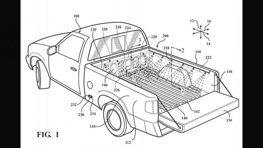 Skurriles Toyota Ladeflächenwaschsystem